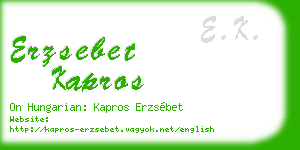 erzsebet kapros business card